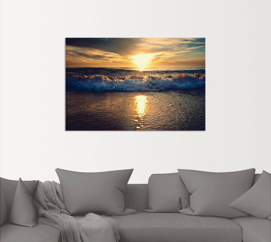 Artland Artprint Zonsondergang aan zee als artprint van aluminium artprint voor buiten artprint op linnen in verschillende maten