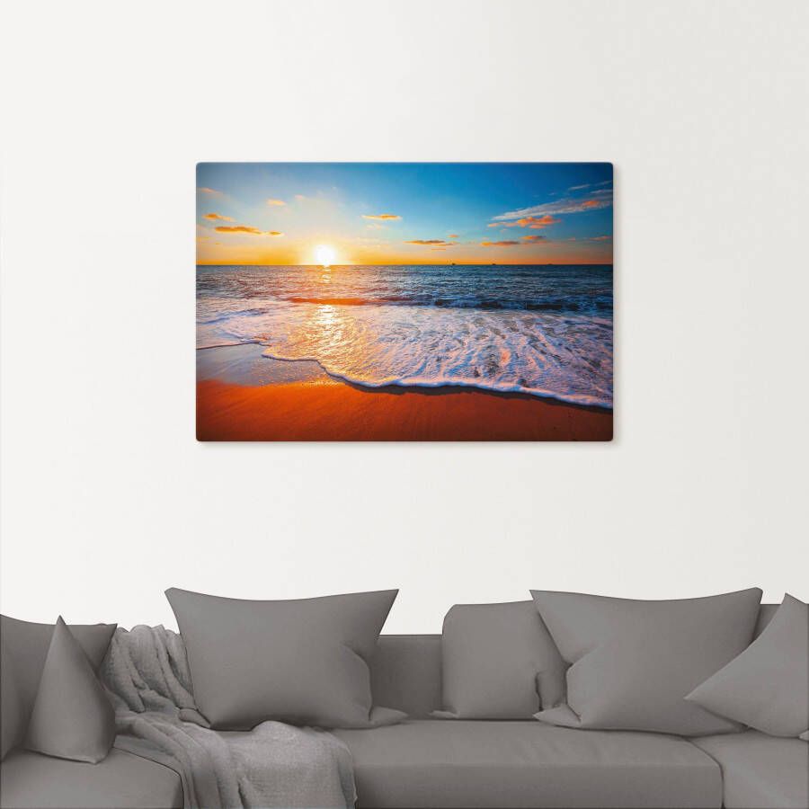 Artland Artprint Zonsondergang en de zee als artprint van aluminium artprint voor buiten artprint op linnen poster in verschillende maten. maten