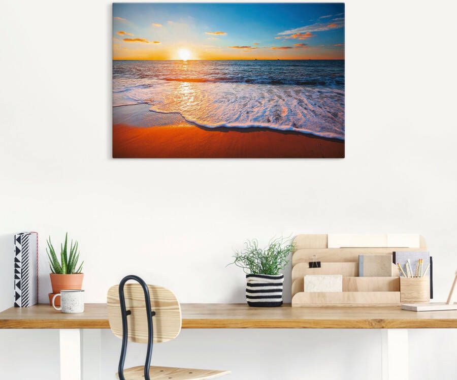 Artland Artprint Zonsondergang en de zee als artprint van aluminium artprint voor buiten artprint op linnen poster in verschillende maten. maten