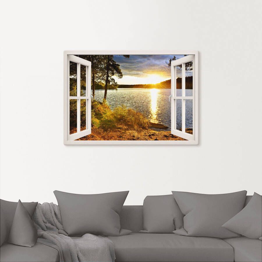 Artland Artprint Zonsondergang in Algonquin park als artprint op linnen poster muursticker in verschillende maten