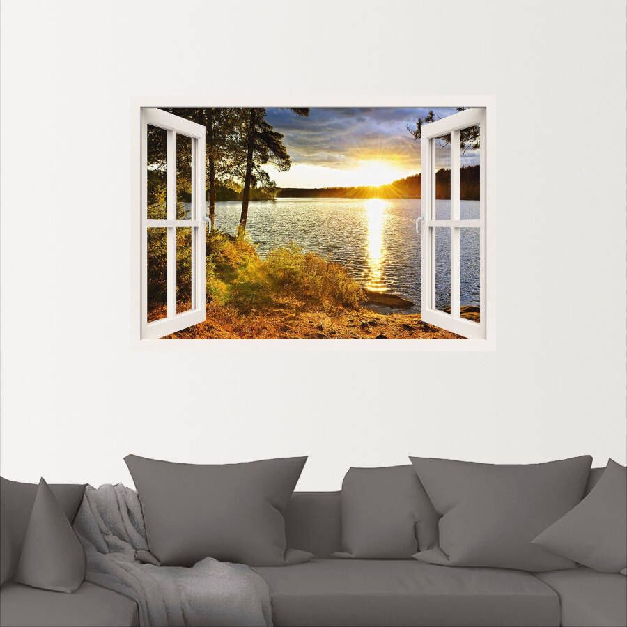 Artland Artprint Zonsondergang in Algonquin park als artprint op linnen poster muursticker in verschillende maten