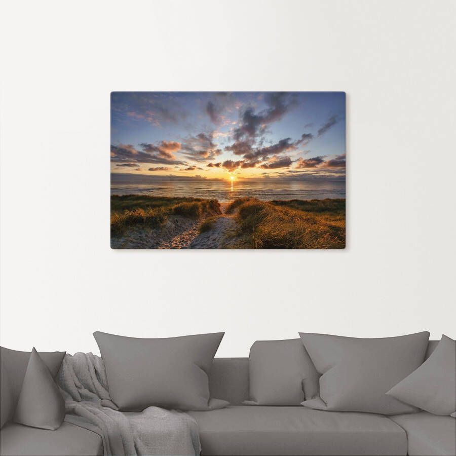 Artland Artprint Zonsondergang op Sylt als artprint op linnen poster in verschillende formaten maten