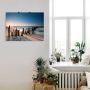 Artland Artprint Zonsondergang strand golfbreker als artprint van aluminium artprint voor buiten artprint op linnen poster muursticker - Thumbnail 4