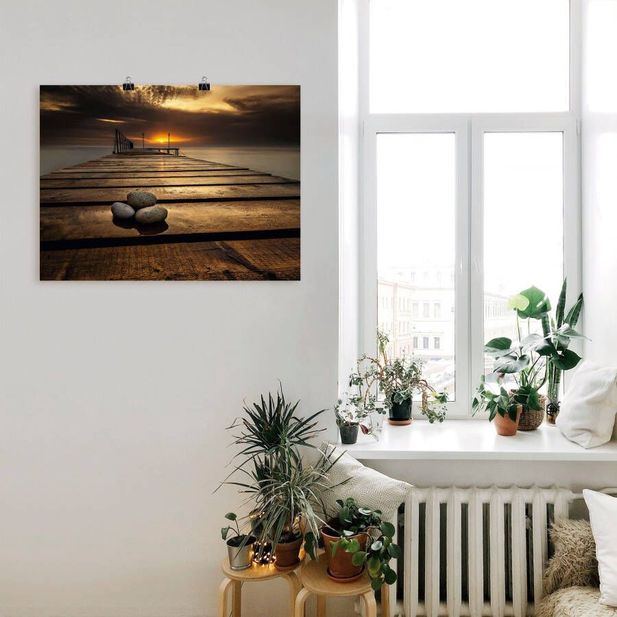 Artland Artprint Zonsopkomst aan de Zwarte Zee als artprint op linnen poster muursticker in verschillende maten