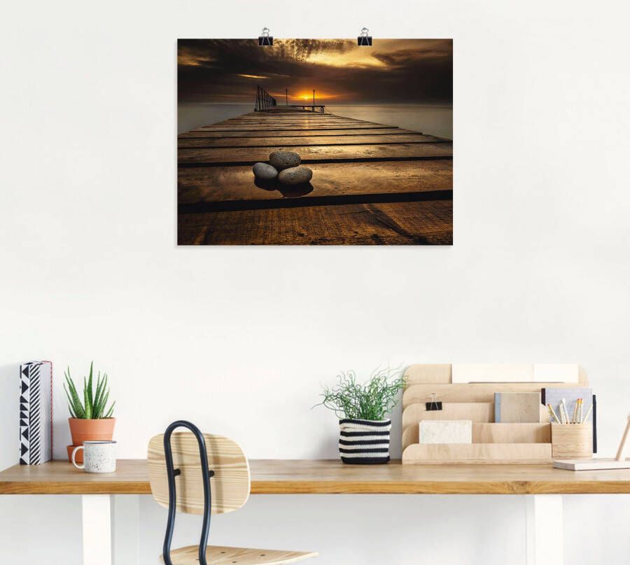 Artland Artprint Zonsopkomst aan de Zwarte Zee als artprint op linnen poster muursticker in verschillende maten