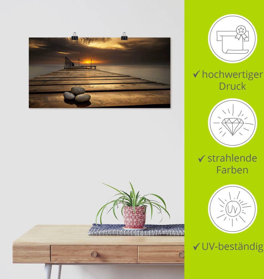 Artland Artprint Zonsopkomst aan de Zwarte Zee als artprint op linnen poster muursticker in verschillende maten