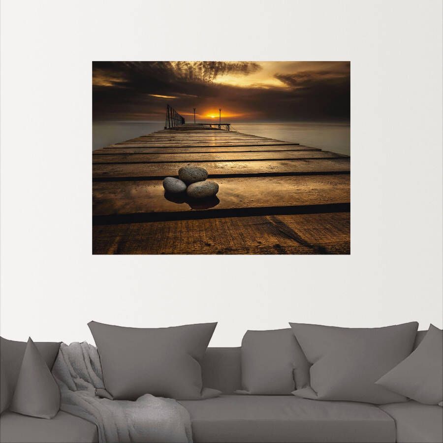 Artland Artprint Zonsopkomst aan de Zwarte Zee als artprint op linnen poster muursticker in verschillende maten