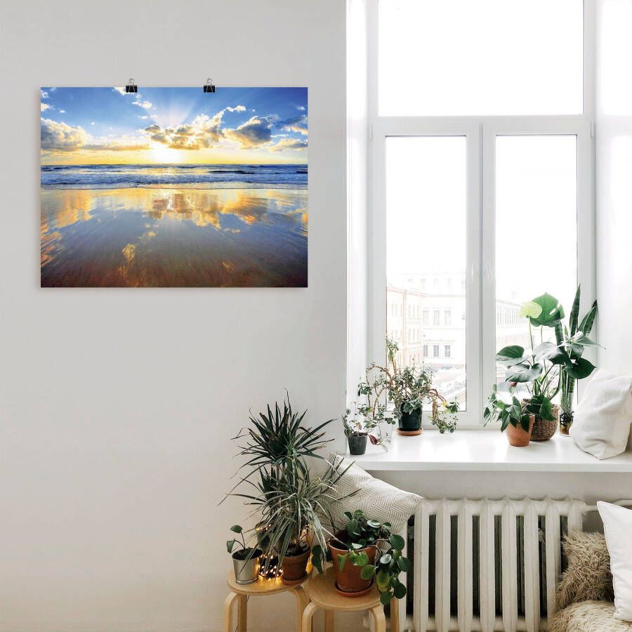 Artland Artprint Zonsopkomst boven de oceaan als artprint van aluminium artprint voor buiten artprint op linnen poster muursticker