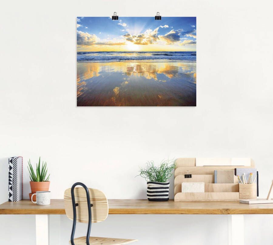 Artland Artprint Zonsopkomst boven de oceaan als artprint van aluminium artprint voor buiten artprint op linnen poster muursticker