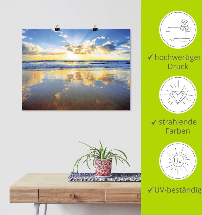 Artland Artprint Zonsopkomst boven de oceaan als artprint van aluminium artprint voor buiten artprint op linnen poster muursticker