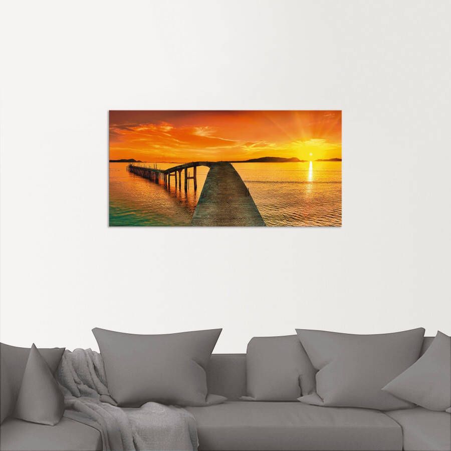 Artland Artprint Zonsopkomst boven de zee als artprint van aluminium artprint voor buiten artprint op linnen in verschillende maten