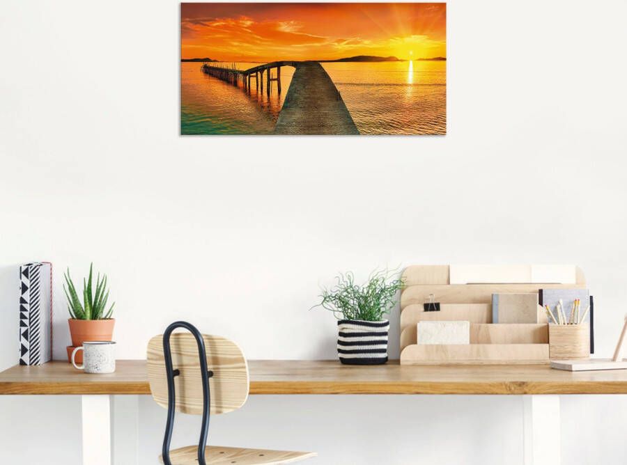 Artland Artprint Zonsopkomst boven de zee als artprint van aluminium artprint voor buiten artprint op linnen in verschillende maten