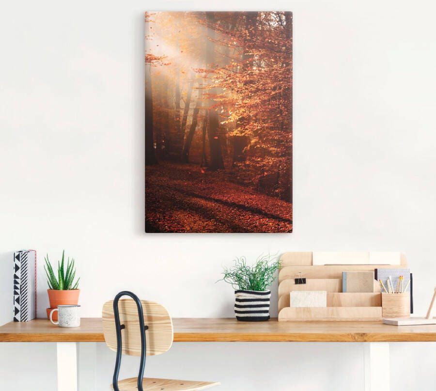 Artland Artprint Zonsopkomst in de herfst als artprint op linnen poster in verschillende formaten maten