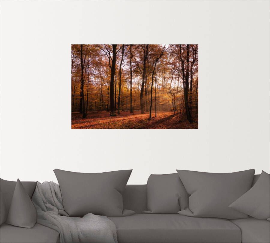 Artland Artprint Zonsopkomst in de herfst II als artprint van aluminium artprint voor buiten artprint op linnen poster muursticker