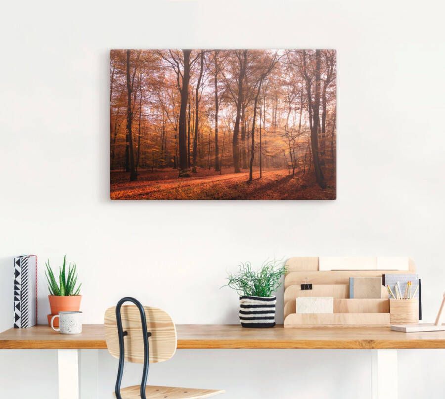 Artland Artprint Zonsopkomst in de herfst II als artprint van aluminium artprint voor buiten artprint op linnen poster muursticker