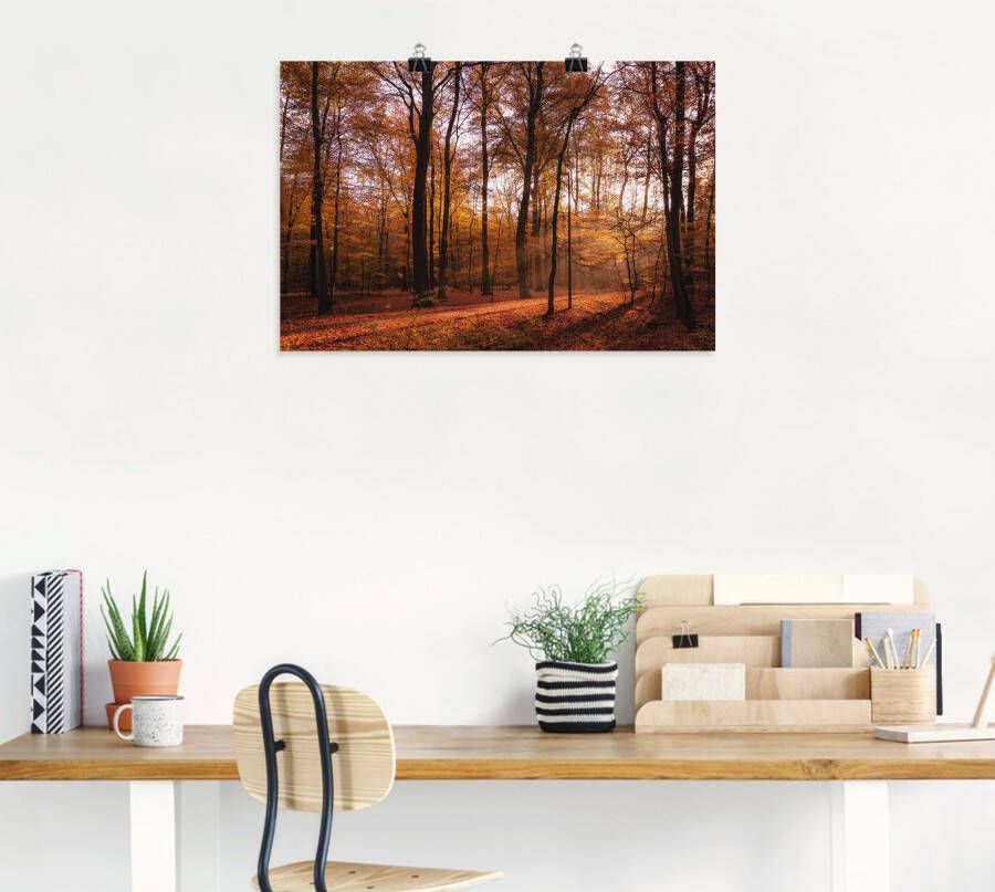 Artland Artprint Zonsopkomst in de herfst II als artprint van aluminium artprint voor buiten artprint op linnen poster muursticker