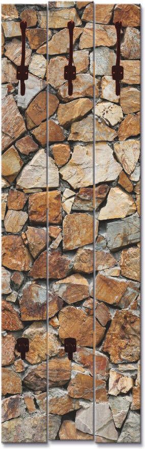 Artland Kapstok Bruine stenen muur gedeeltelijk gemonteerd