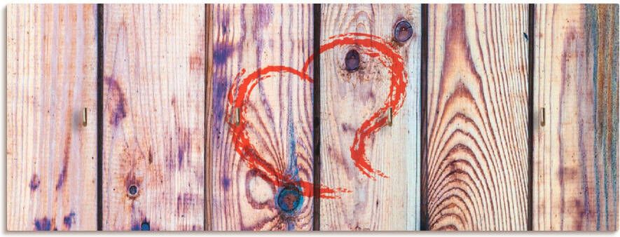 Artland Kapstok Vintage achtergrond houten wand met hart