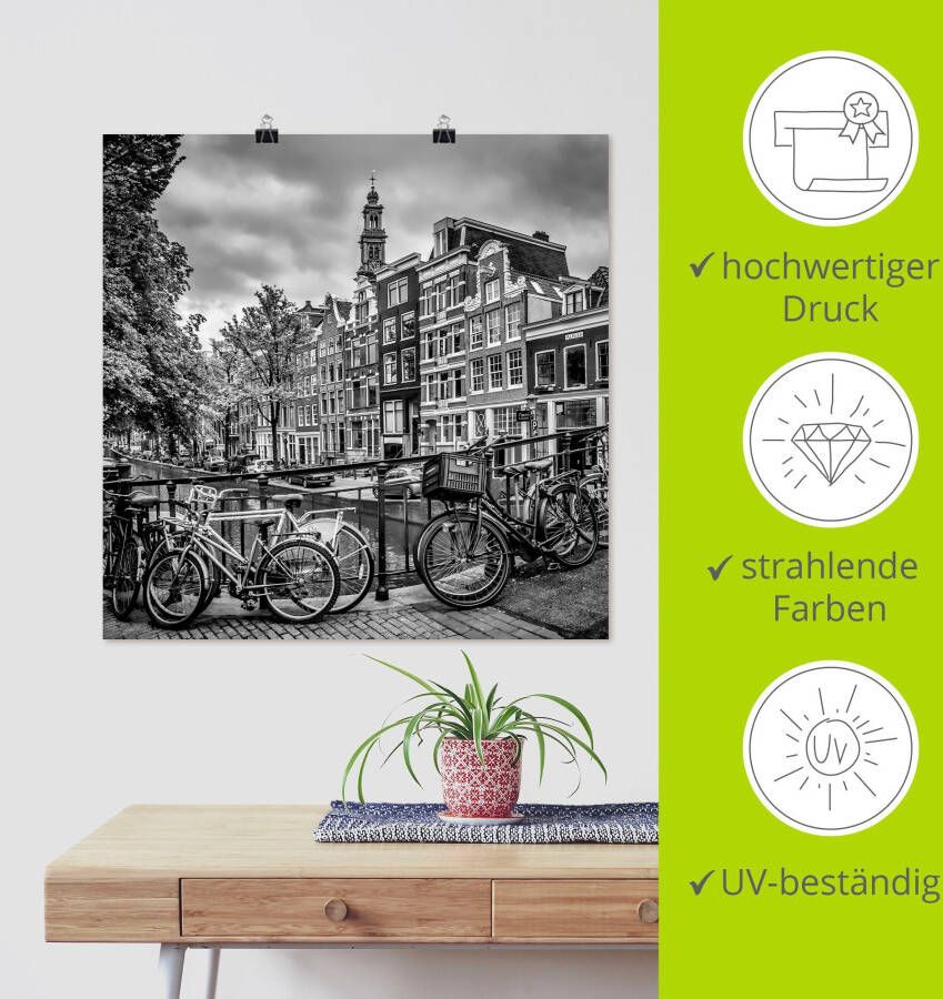 Artland Poster Amsterdam Bloemgracht als artprint van aluminium artprint op linnen muursticker of poster in verschillende maten