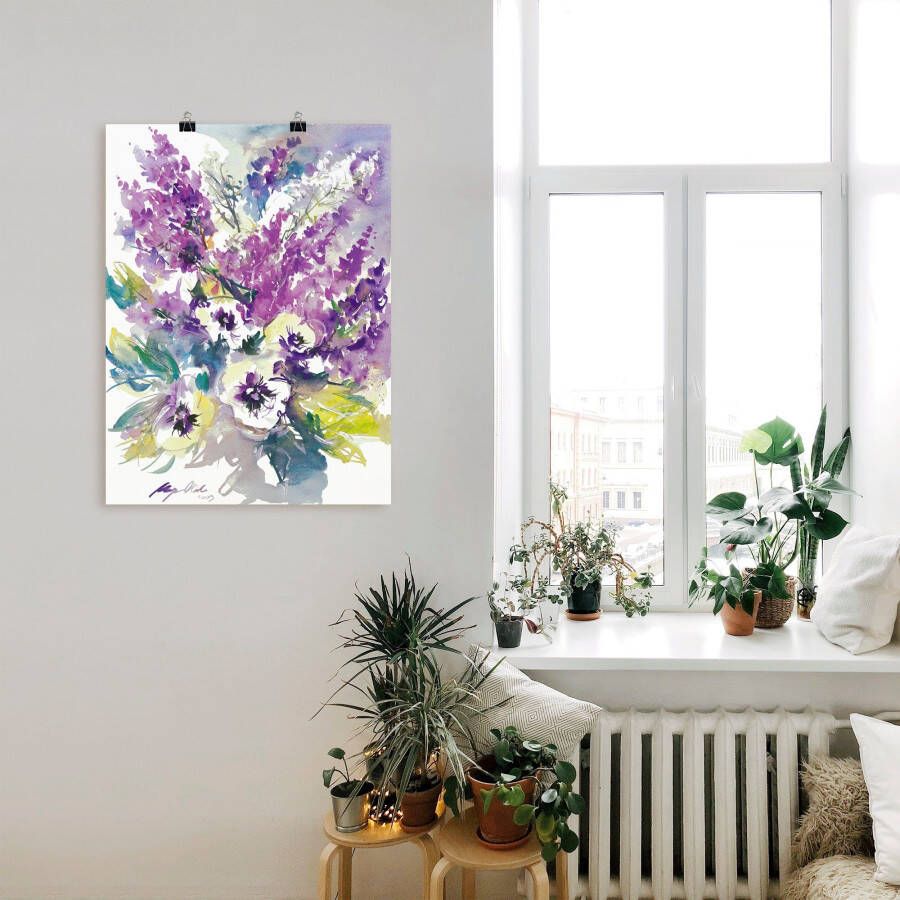 Artland Poster Bos bloemen III als artprint van aluminium artprint op linnen muursticker of poster in verschillende maten