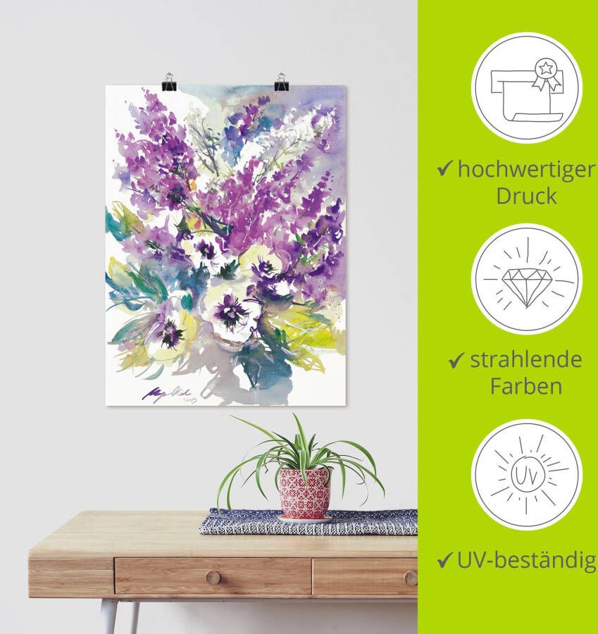 Artland Poster Bos bloemen III als artprint van aluminium artprint op linnen muursticker of poster in verschillende maten