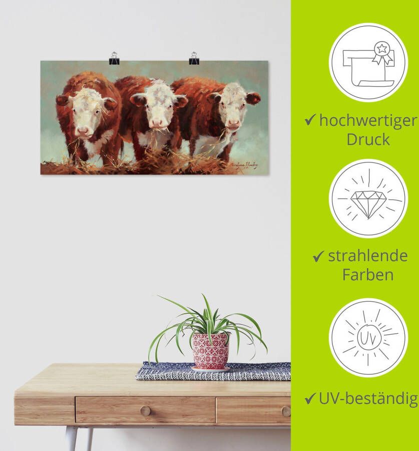 Artland Poster Drie van dezelfde als artprint van aluminium artprint op linnen muursticker of poster in verschillende maten