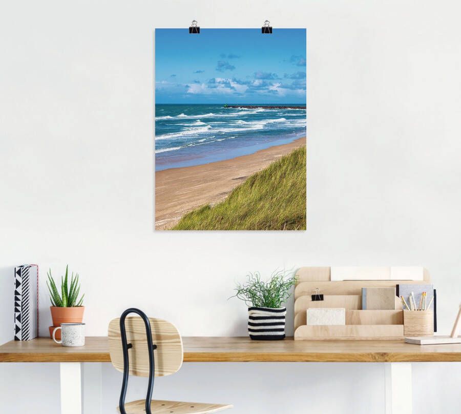 Artland Poster Duin en strand bij Hirtshals Denemarken als artprint van aluminium artprint voor buiten artprint op linnen in verschillende maten