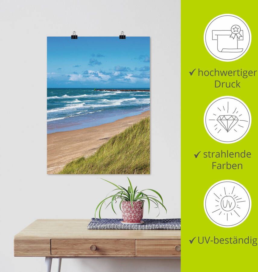 Artland Poster Duin en strand bij Hirtshals Denemarken als artprint van aluminium artprint voor buiten artprint op linnen in verschillende maten