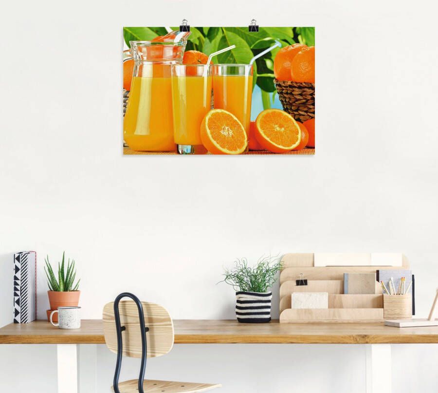 Artland Poster Gezond sinaasappelsap als artprint van aluminium artprint op linnen muursticker of poster in verschillende maten
