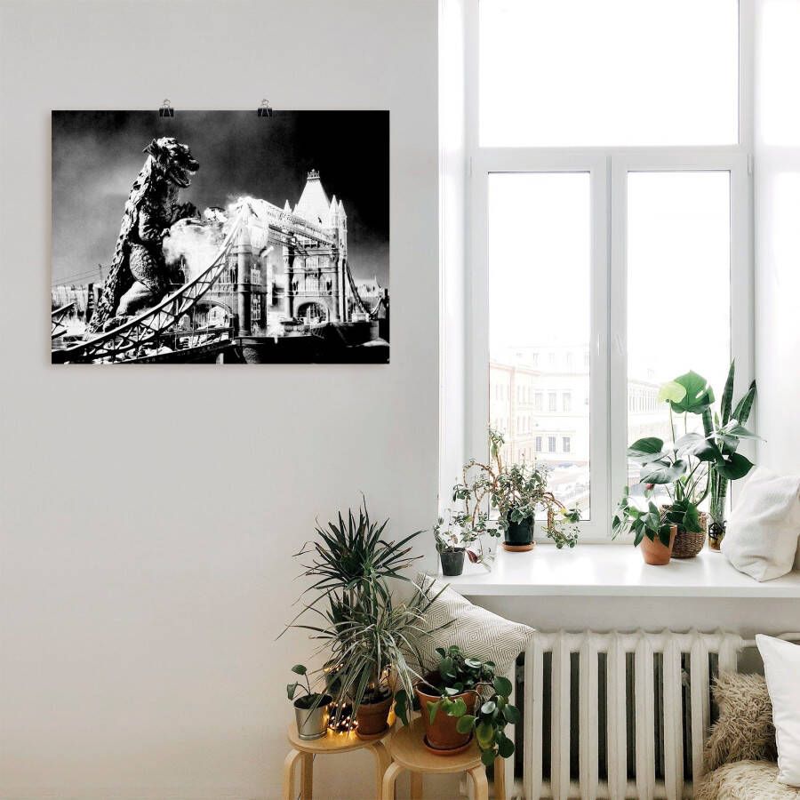 Artland Poster Godzilla II als artprint van aluminium artprint op linnen muursticker of poster in verschillende maten