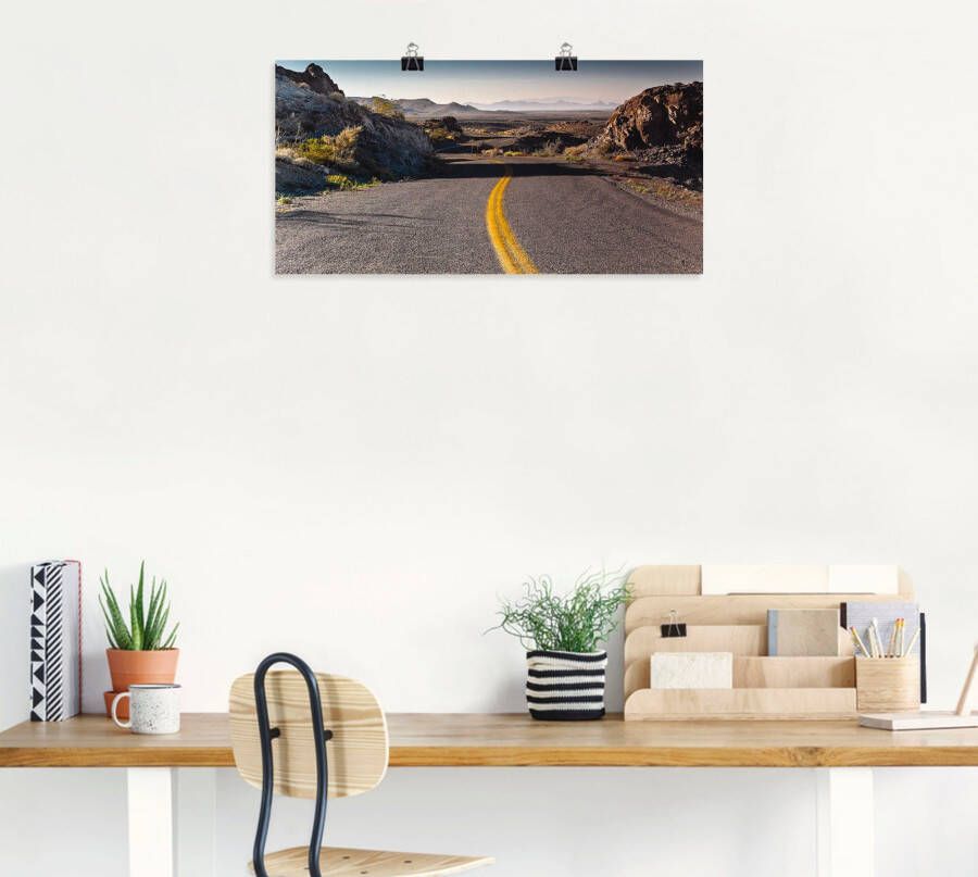 Artland Poster Historische Route 66 als artprint van aluminium artprint op linnen muursticker of poster in verschillende maten