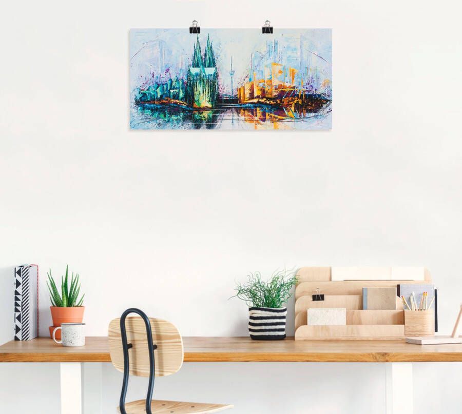 Artland Poster Keulse domkerk skyline 6 als artprint van aluminium artprint op linnen muursticker of poster in verschillende maten