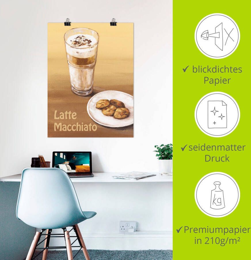 Artland Poster Latte macchiato III als artprint van aluminium artprint op linnen muursticker of poster in verschillende maten