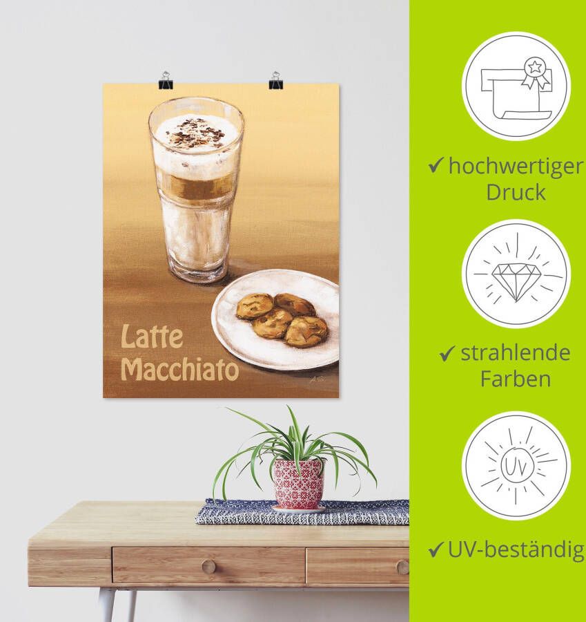 Artland Poster Latte macchiato III als artprint van aluminium artprint op linnen muursticker of poster in verschillende maten