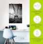 Artland Poster New York City Machtige Brooklyn Bridge als artprint van aluminium artprint op linnen muursticker of poster in verschillende maten - Thumbnail 4