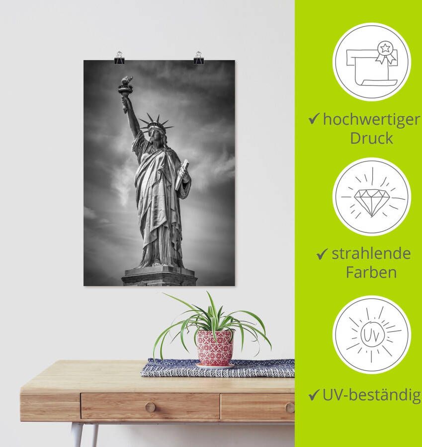 Artland Poster New York City Vrijheidsbeeld II als artprint van aluminium artprint op linnen muursticker of poster in verschillende maten