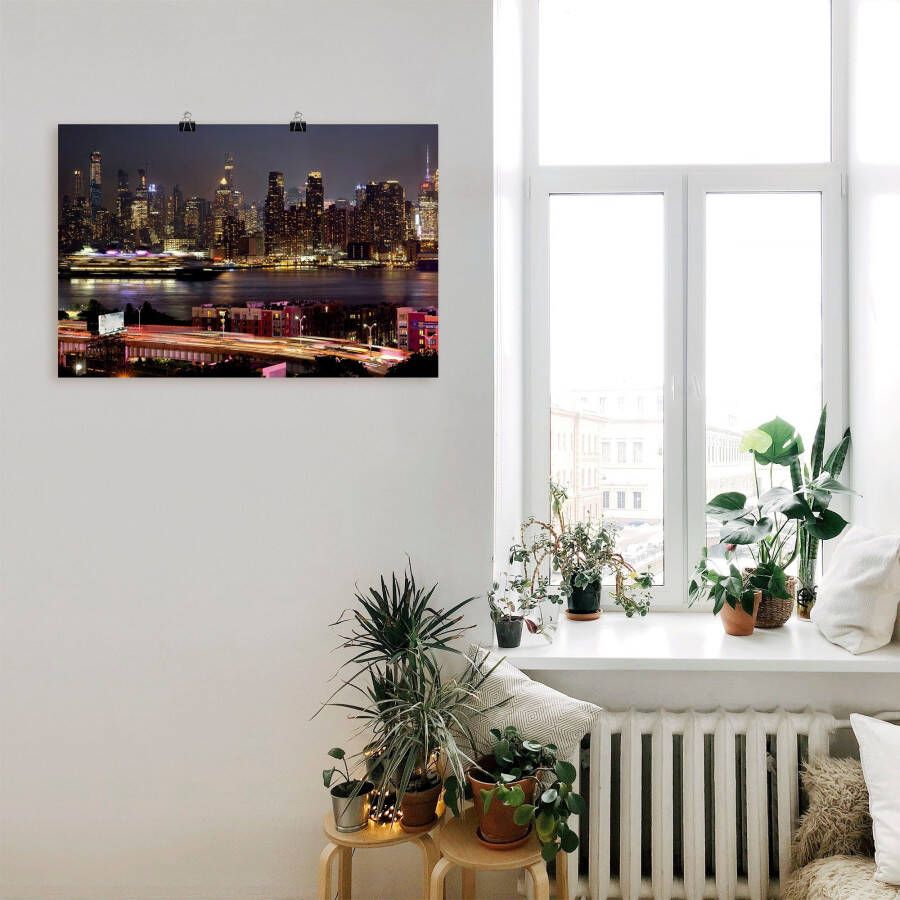 Artland Poster New York skyline II als artprint van aluminium artprint op linnen muursticker of poster in verschillende maten