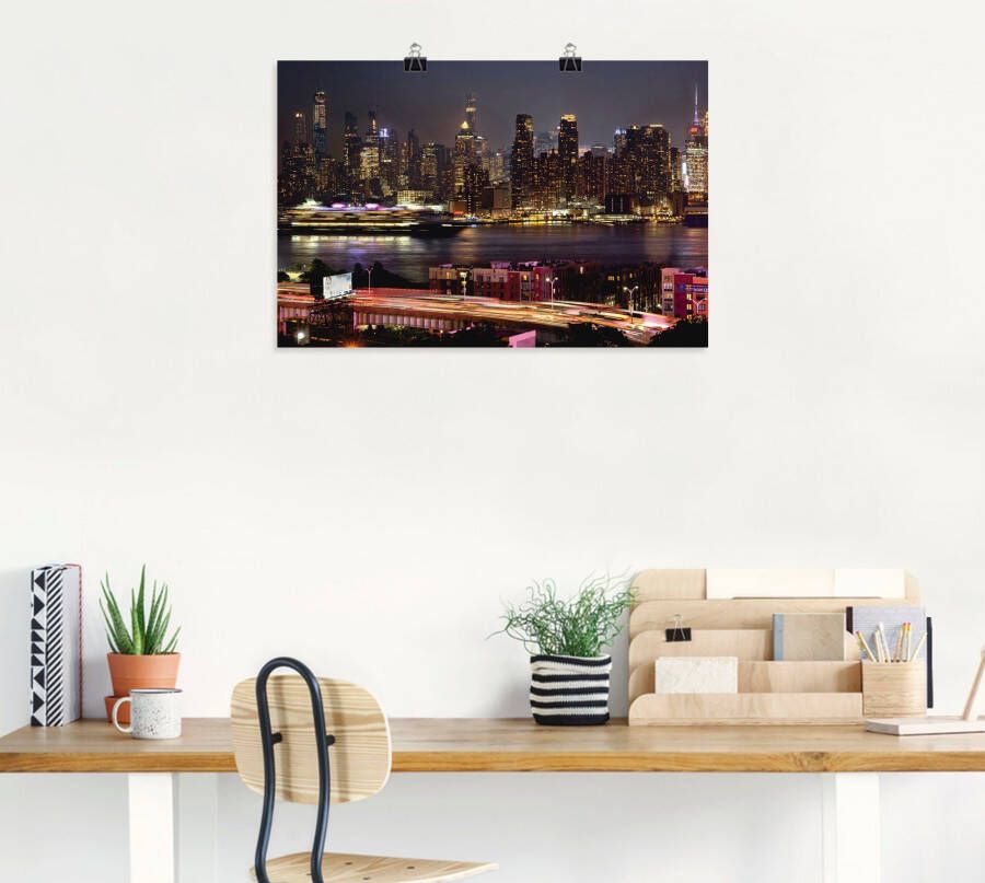 Artland Poster New York skyline II als artprint van aluminium artprint op linnen muursticker of poster in verschillende maten