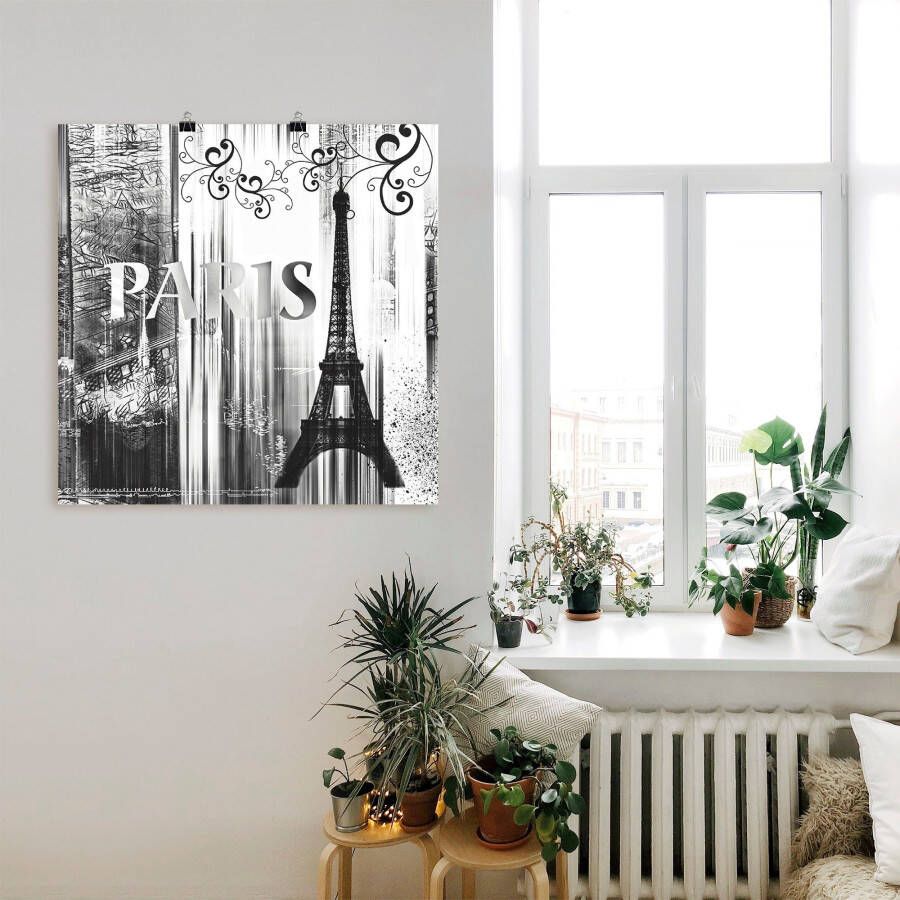 Artland Poster Parijs Wereldstad abstracte collage 04 als artprint op linnen muursticker of poster in verschillende maten