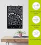 Artland Poster Retro kaart Parijs Frankrijk zwart als artprint van aluminium artprint op linnen muursticker of poster in verschillende maten - Thumbnail 5