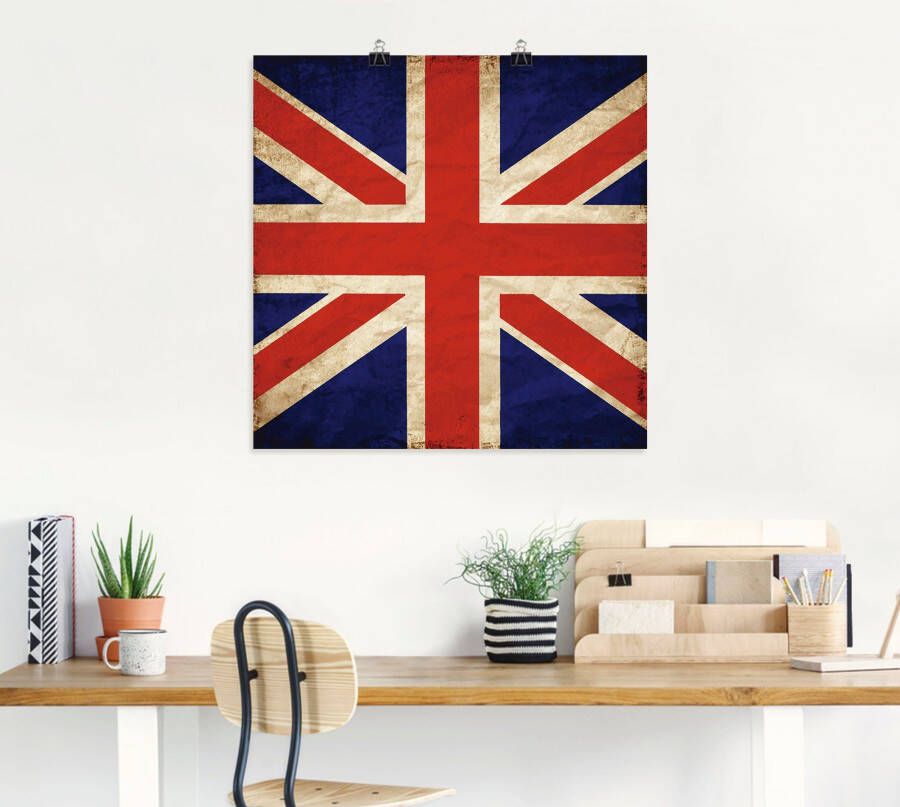 Artland Poster Verenigd Koninkrijk vlag als artprint van aluminium artprint op linnen muursticker of poster in verschillende maten