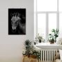 Artland Poster Weide met wilde bloemen blauwe hemel Wild paard als artprint van aluminium artprint op linnen muursticker of poster in verschillende maten - Thumbnail 3