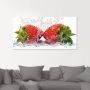 Artland Print op glas Aardbeien met prikwater in verschillende maten - Thumbnail 2