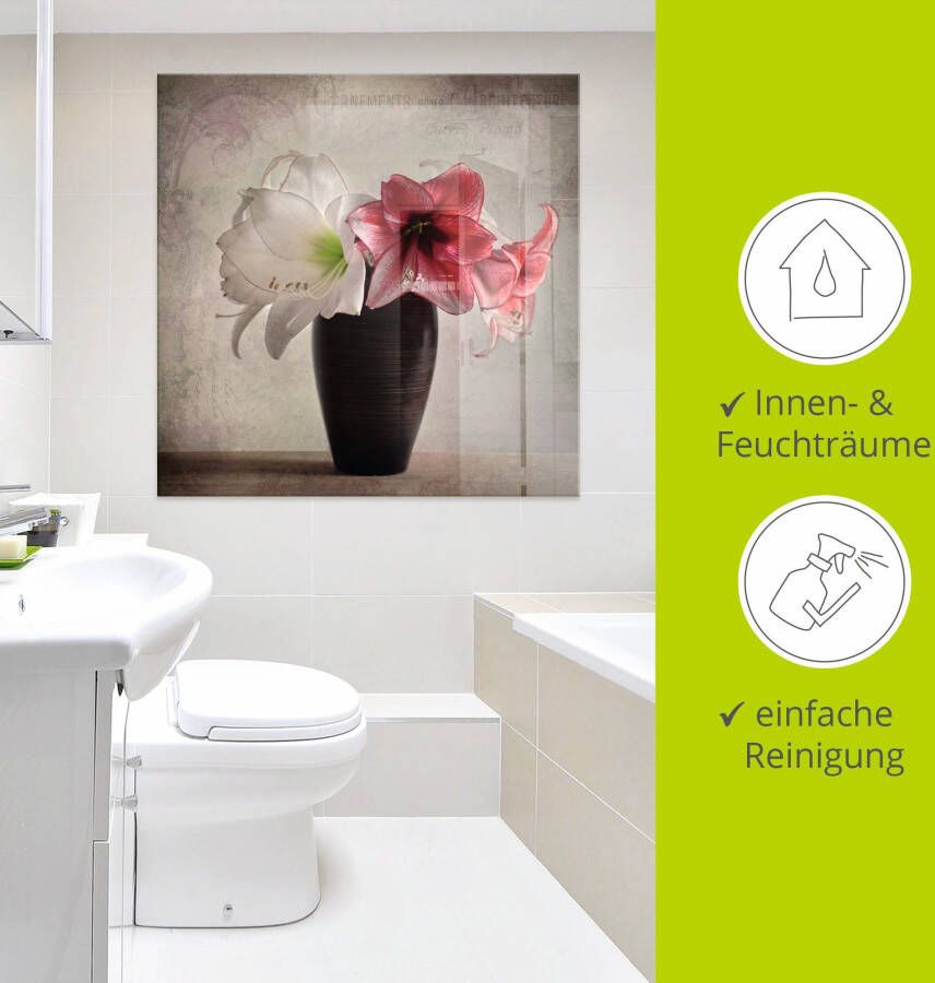Artland Print op glas Amaryllis vintage I in verschillende maten