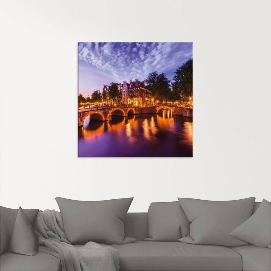 Artland Print op glas Amsterdam Keizersgracht Leidsegracht