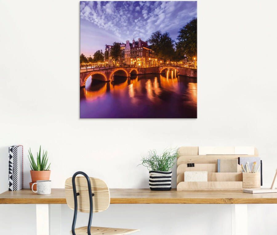 Artland Print op glas Amsterdam Keizersgracht Leidsegracht