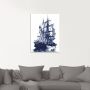 Artland Print op glas Antieke boot in blauw I - Thumbnail 2