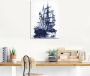 Artland Print op glas Antieke boot in blauw I - Thumbnail 3