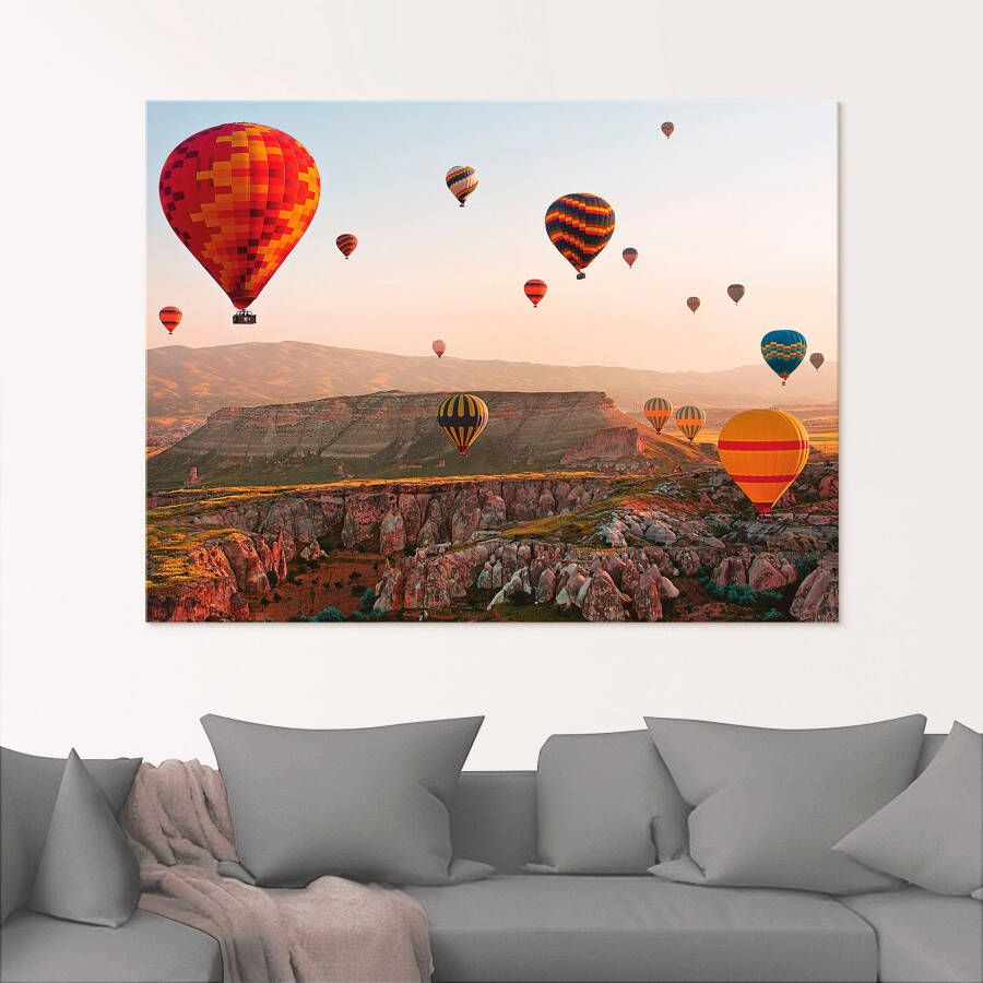Artland Print op glas Ballonvaart in Cappadocië