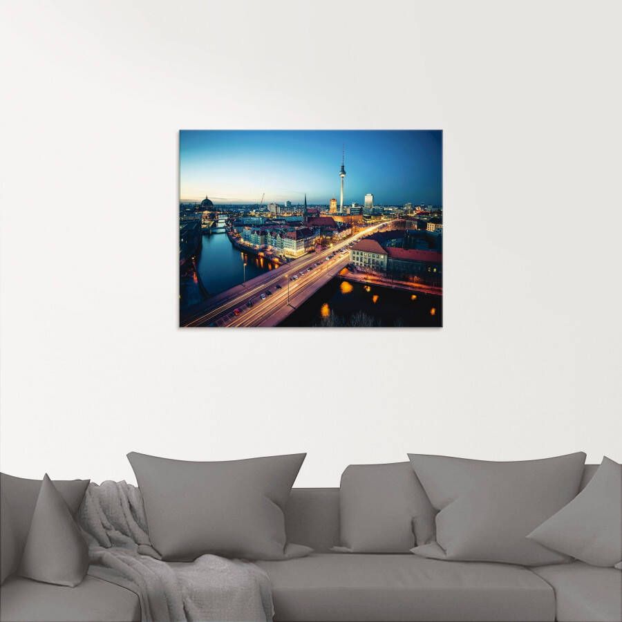 Artland Print op glas Berlijn Cityscape s avonds
